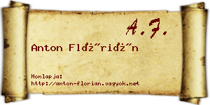 Anton Flórián névjegykártya
